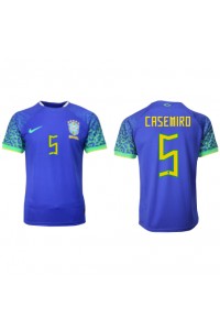 Fotbalové Dres Brazílie Casemiro #5 Venkovní Oblečení MS 2022 Krátký Rukáv